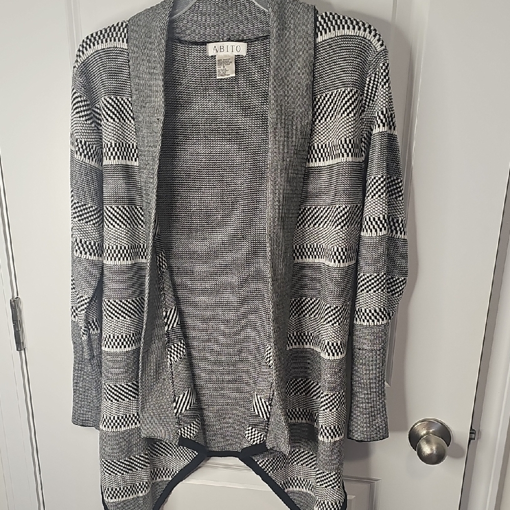Abito Gray Patterned‎ Women's Cardigan Size M